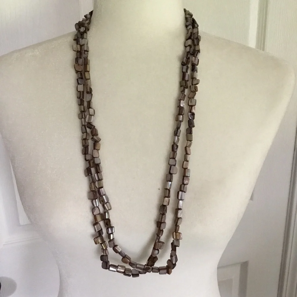 Boho Festival Abalone Vintage Vibe Double Strand Necklace